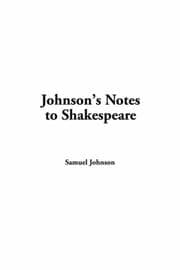 Tapa de Johnson's Notes To Shakespeare