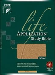 Tapa de Life Application Study Bible: New Living Translation, Tutone Color Leatherlike/Camel and Camel/Lumina Software inside (Life Application Study Bible: New Living Translation-2)