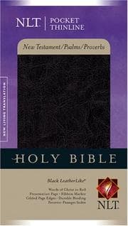 Tapa de Holy Bible: New Living Translation, Black, Leatherlike, New Testament  With Psalms and Proverbs, Pocket Thinline (Pocket Thinline Bible: Nltse)