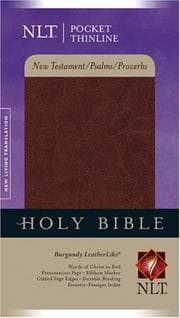 Tapa de Holy Bible: New Living Translation, Burgundy, Leatherlike, New Testament With Psalms and Proverbs, Pocket Thinline (Pocket Thinline Bible: Nltse)