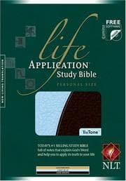 Tapa de Life Application Study Bible: New Living Translation, Light Blue/Dark Brown, Leatherlike, TuTone, (Life Application Study Bible: Nltse)