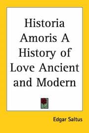 Tapa de Historia Amoris A History of Love Ancient and Modern