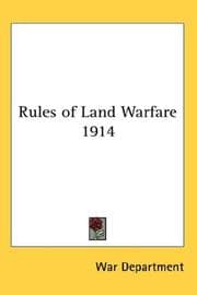 Tapa de Rules Of Land Warfare 1914