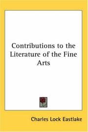 Tapa de Contributions to the Literature of the Fine Arts