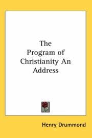 Tapa de The Program of Christianity an Address