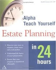 Tapa de Alpha teach yourself estate planning in 24 hours