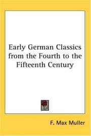 Tapa de Early German Classics from the Fourth to the Fifteenth Century