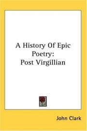 Tapa de A History Of Epic Poetry
