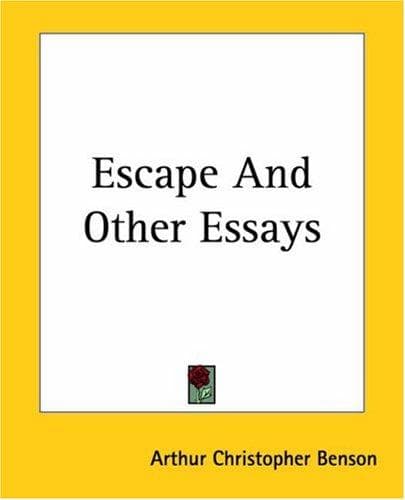 Tapa de Escape And Other Essays