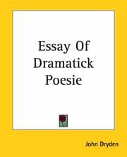 Tapa de Essay Of Dramatick Poesie