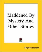 Tapa de Maddened By Mystery And Other Stories