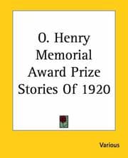 Tapa de O. Henry Memorial Award Prize Stories of 1920