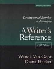 Tapa de Developmental Exercises to Accompany A Writer's Reference