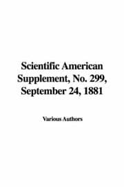 Tapa de Scientific American Supplement, No. 299, September 24, 1881