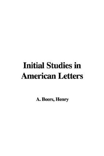 Tapa de Initial Studies in American Letters