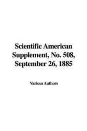 Tapa de Scientific American Supplement, No. 508, September 26, 1885