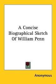 Tapa de A Concise Biographical Sketch Of William Penn