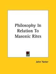 Tapa de Philosophy In Relation To Masonic Rites