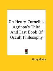 Tapa de On Henry Cornelius Agrippa's Third And Last Book Of Occult Philosophy