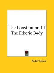 Tapa de The Constitution of the Etheric Body