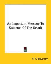Tapa de An Important Message To Students Of The Occult