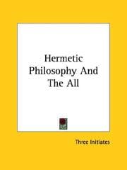 Tapa de Hermetic Philosophy And The All