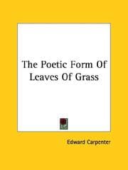 Tapa de The Poetic Form Of Leaves Of Grass