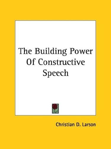 Tapa de The Building Power Of Constructive Speech