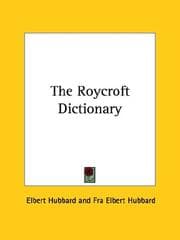 Tapa de The Roycroft Dictionary
