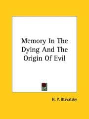 Tapa de Memory In The Dying And The Origin Of Evil