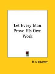 Tapa de Let Every Man Prove His Own Work