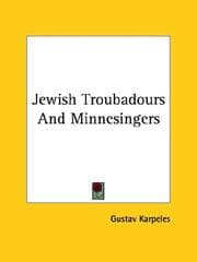 Tapa de Jewish Troubadours And Minnesingers