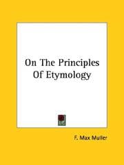 Tapa de On The Principles Of Etymology