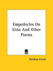 Tapa de Empedocles On Etna And Other Poems