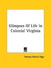 Tapa de Glimpses Of Life In Colonial Virginia