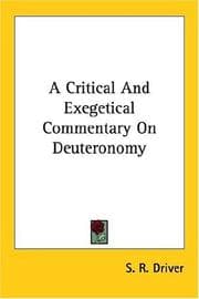 Tapa de A critical and exegetical commentary on Deuteronomy