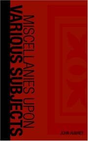 Tapa de Miscellanies upon Various Subjects