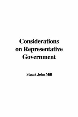 Tapa de Considerations on Representative Government