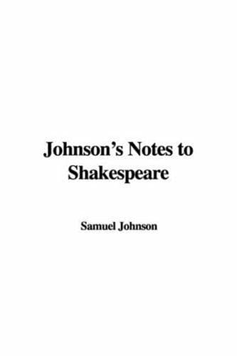 Tapa de Johnson's Notes to Shakespeare