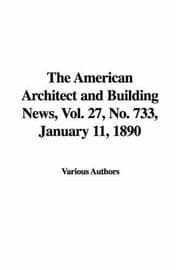 Tapa de The American Architect and Building News, Vol. 27, No. 733, January 11, 1890