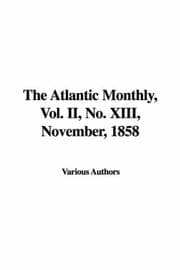 Tapa de The Atlantic Monthly, Vol. II, No. XIII, November, 1858