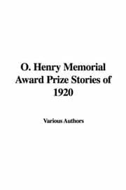 Tapa de O. Henry Memorial Award Prize Stories of 1920