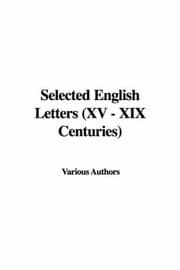 Tapa de Selected English Letters (XV - XIX Centuries)