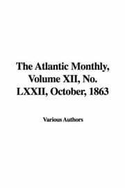 Tapa de The Atlantic Monthly, Volume XII, No. LXXII, October, 1863