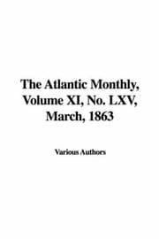 Tapa de The Atlantic Monthly, Volume XI, No. LXV, March, 1863