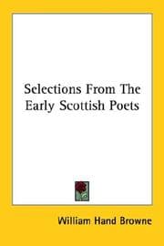 Tapa de Selections From The Early Scottish Poets