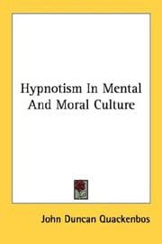 Tapa de Hypnotism In Mental And Moral Culture
