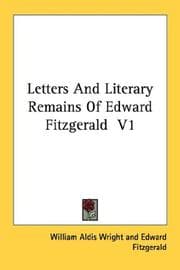 Tapa de Letters And Literary Remains Of Edward Fitzgerald  V1