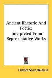 Tapa de Ancient rhetoric and poetic