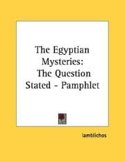 Tapa de The Egyptian Mysteries